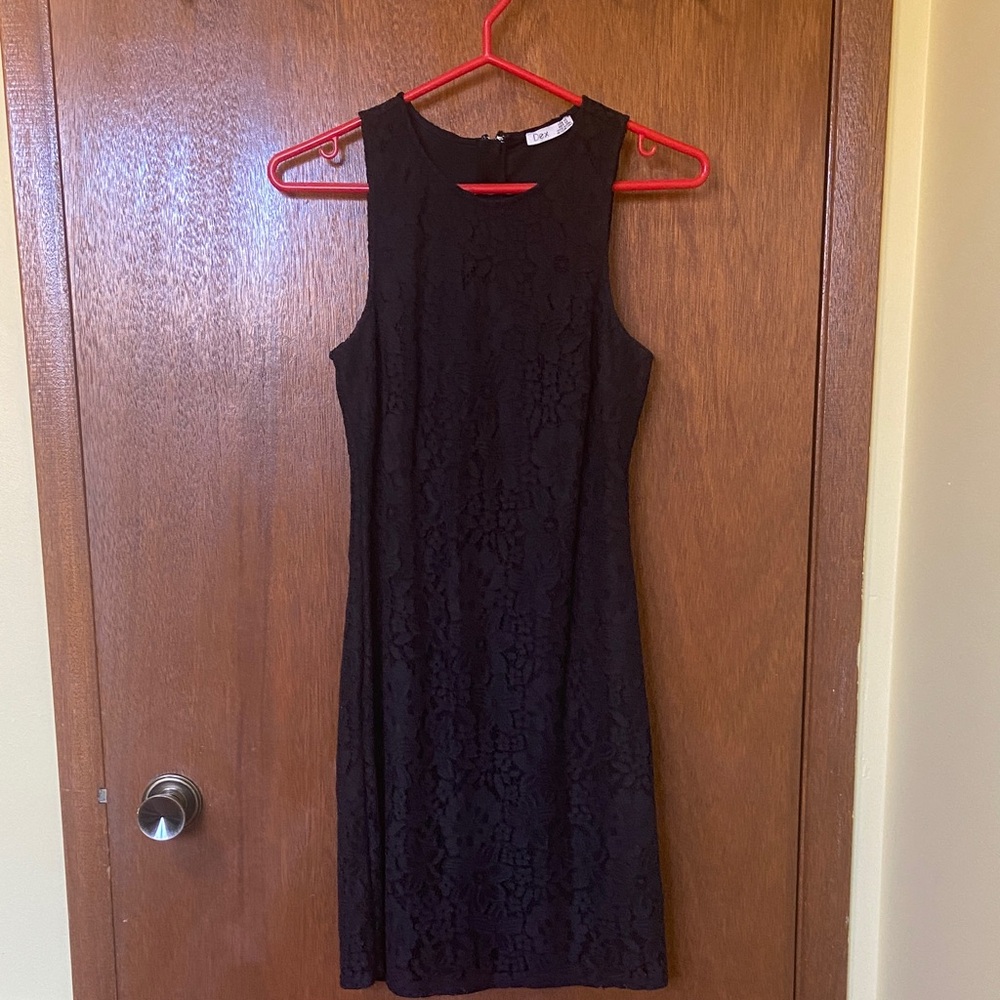 Classic Black Lace Sheath Dress - Women